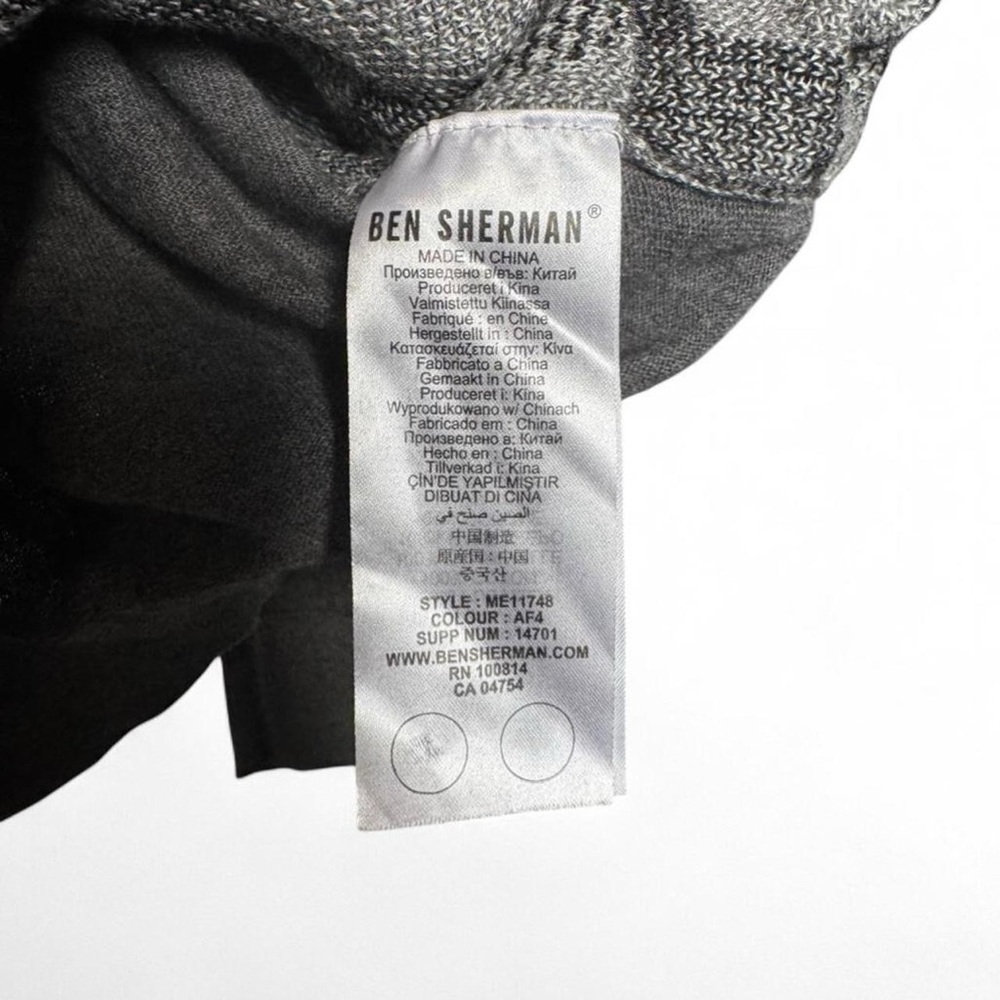 Ben Sherman Grey Geometric Jacquard Knit Sweater - Mens Size Large - Mod Style - Picture 6 of 6